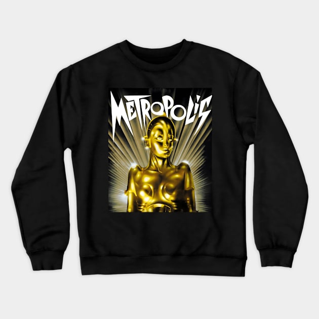 Metropolis 1927 Fritz Lang Classic Science Fiction Film Crewneck Sweatshirt by Seaside Designs